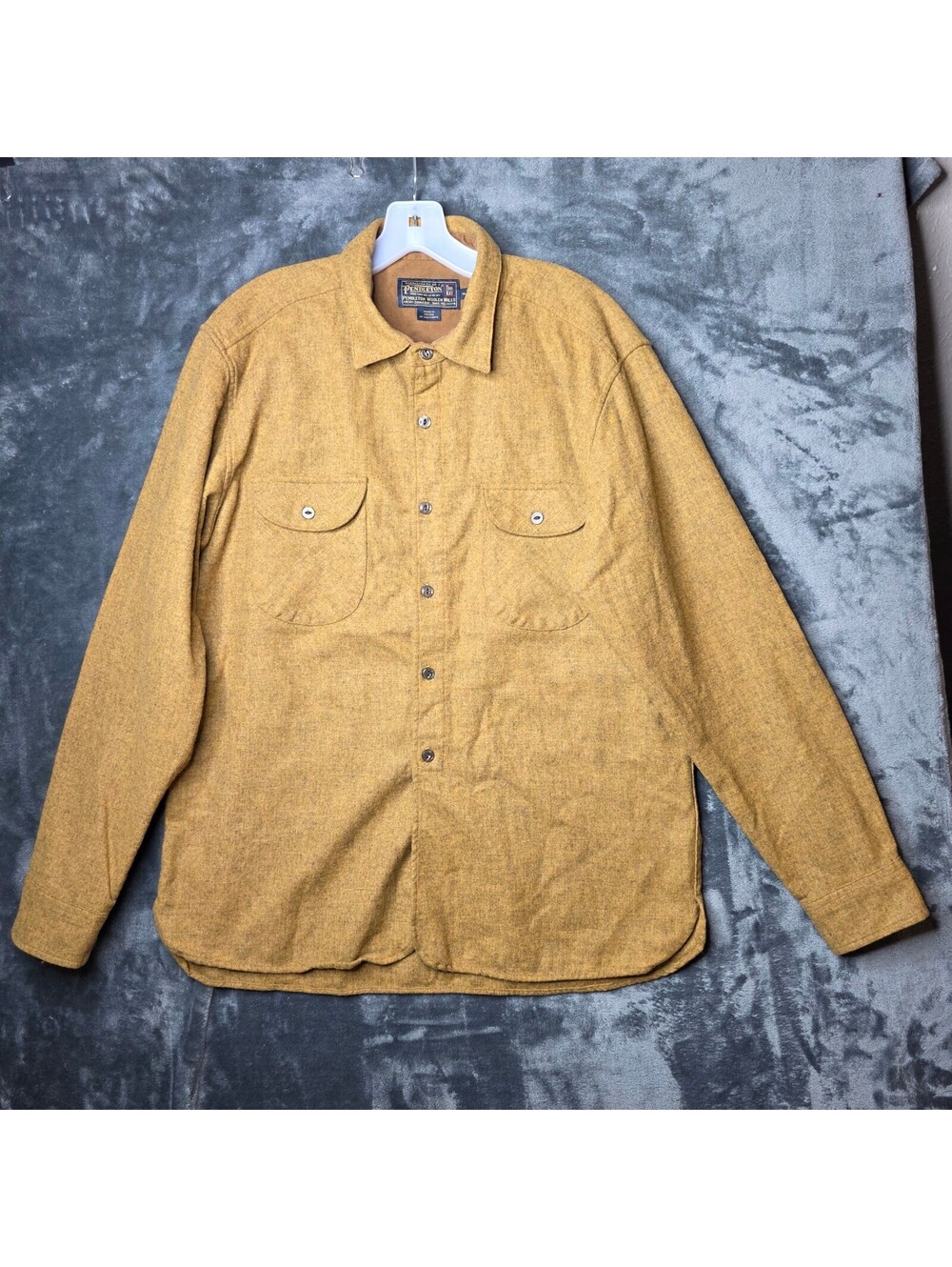 Pendleton Oliver Shirt in Amber 100% Wool Men's XL
